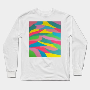 Rainbow Swirl Abstract Art Long Sleeve T-Shirt